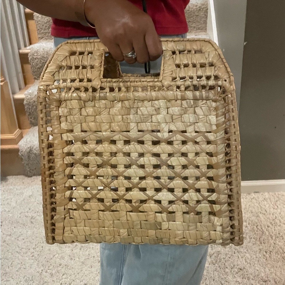 Woven Straw Tote Bag